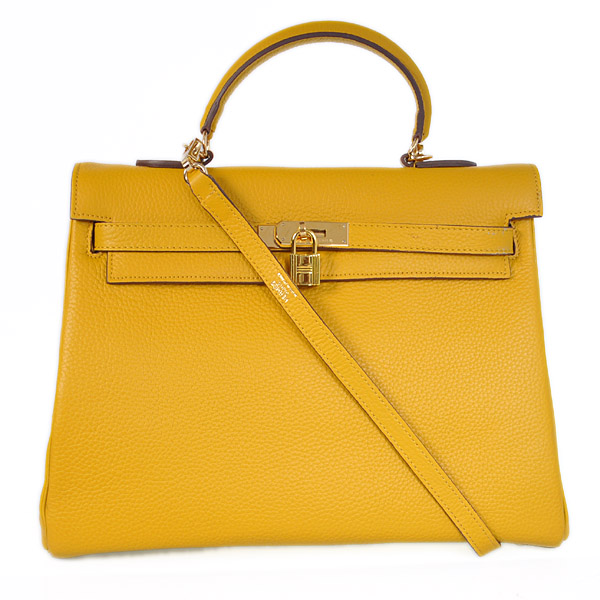 HKL35Y Kelly di Hermes 35CM pelle clemence giallo (oro)